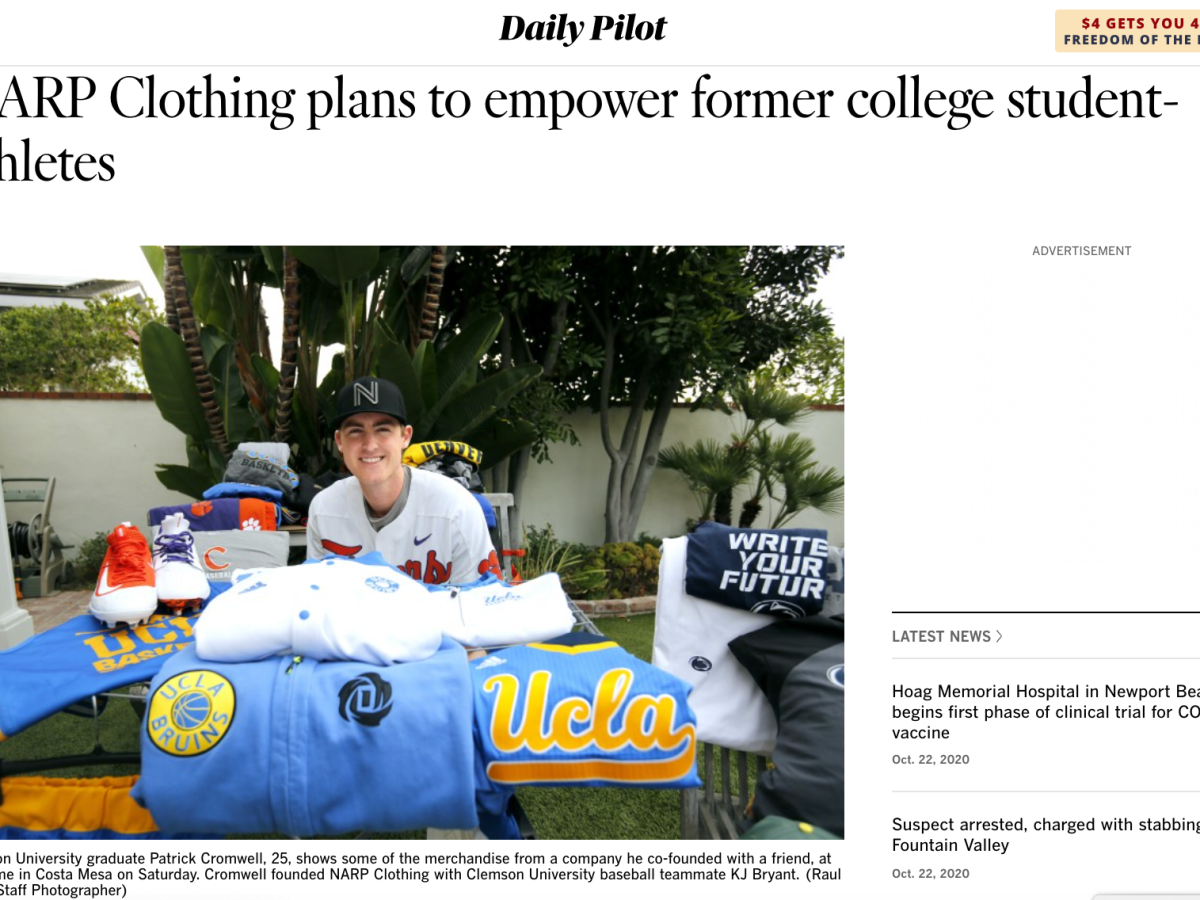 Client Update: NARP Clothing empowers former college student-athletes (Daily Pilot)